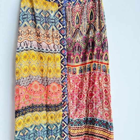Desigual Patchwork Paisley Colourful Button front Maxi Skirt - Picture 3 of 7